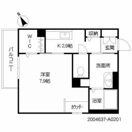 GRAND SUNNY(1K/2階)の間取り写真