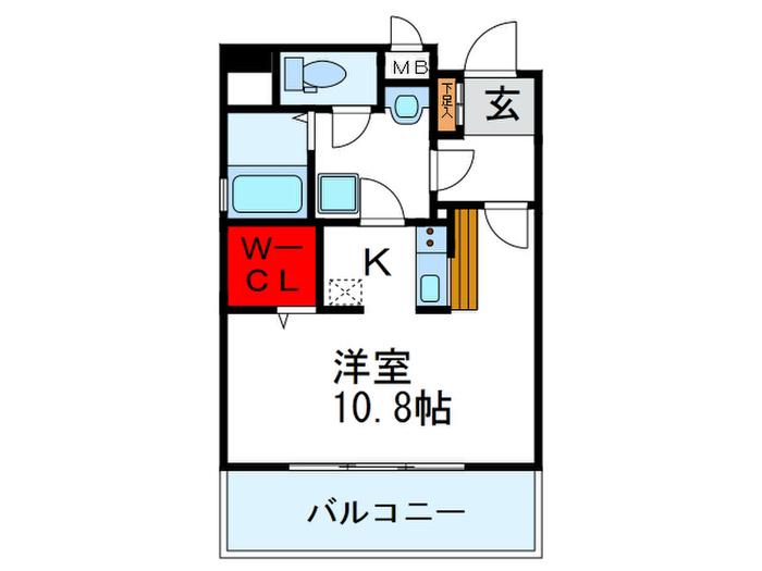 カルム緑地公園III(1K/6階)の間取り写真