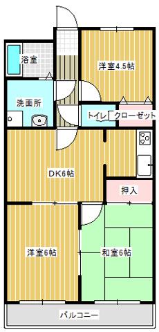 Fプラザ(3DK/3階)の間取り写真