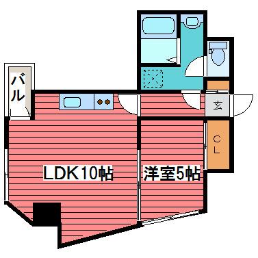 パルテール(1LDK/5階)の間取り写真