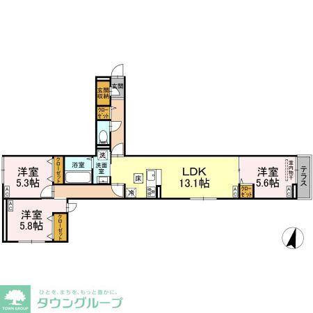 セレスティア江戸川II(3LDK/1階)の間取り写真