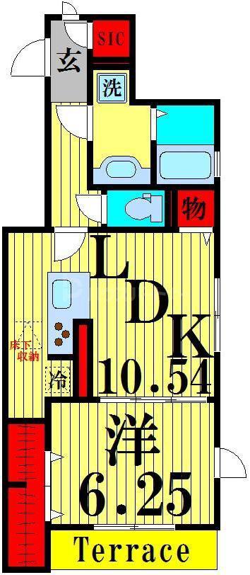 ECKE(1LDK/2階)の間取り写真