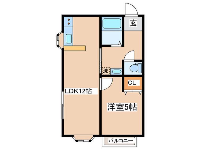 パールハイム(1LDK/1階)の間取り写真