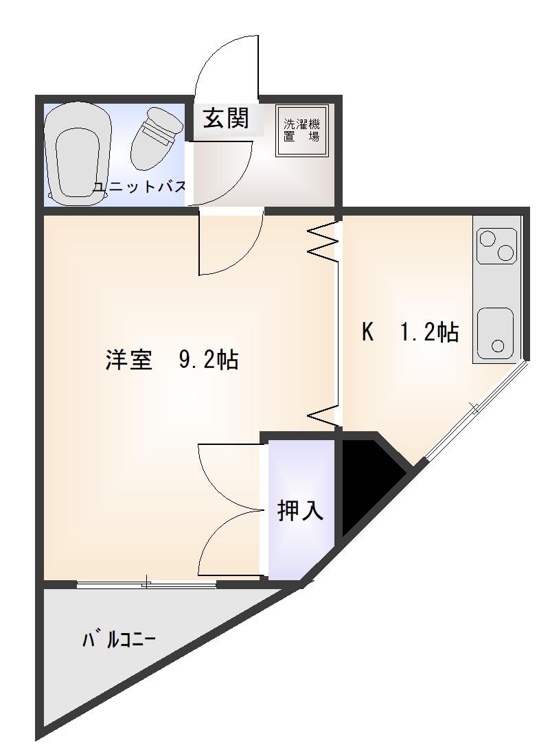 田雑ビル(1K/4階)の間取り写真