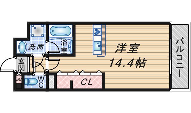 ラフィーヌフジ(ワンルーム/1階)の間取り写真