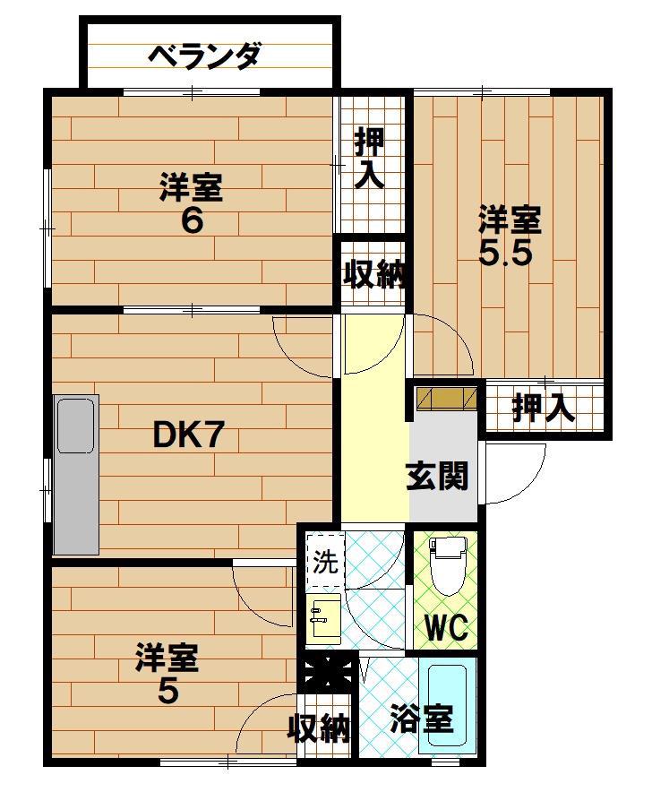 メゾン高尾(3DK/2階)の間取り写真