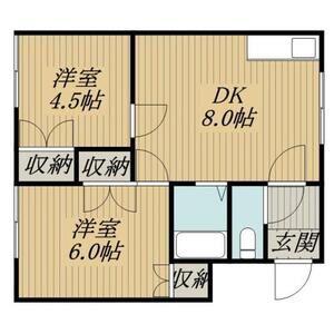 KS・マンション(2DK/1階)の間取り写真