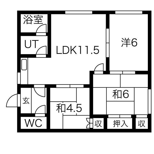 アリーナ(3LDK/1階)の間取り写真
