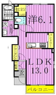 アルトゥーラI(1LDK/1階)の間取り写真