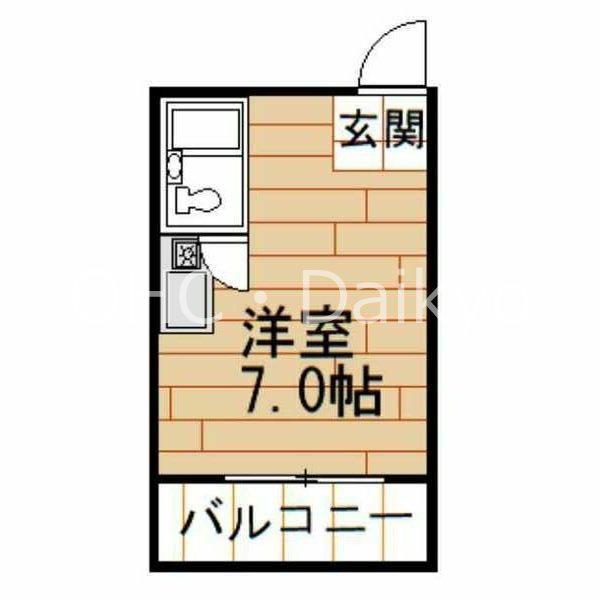 ドラゴンハイツ24(ワンルーム/2階)の間取り写真
