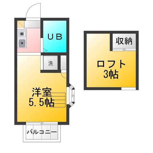アビタシオン東伏見A(ワンルーム/1階)の間取り写真
