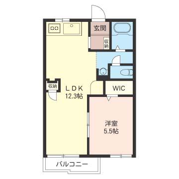 カルミア相模原(1LDK/2階)の間取り写真