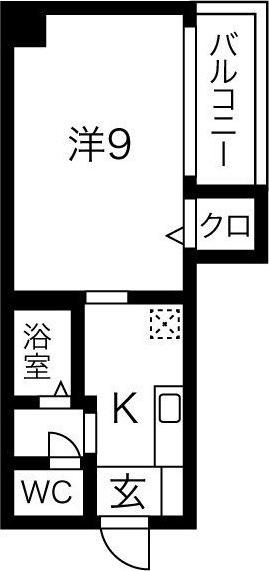 アビタシオン鶴舞(1K/7階)の間取り写真