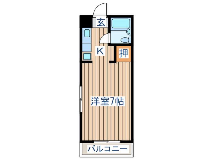 青山コーポ3(1K/2階)の間取り写真