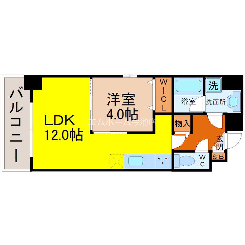 LAULEA HEIAN(1LDK/2階)の間取り写真