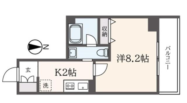 アドバンスト国立(1K/4階)の間取り写真