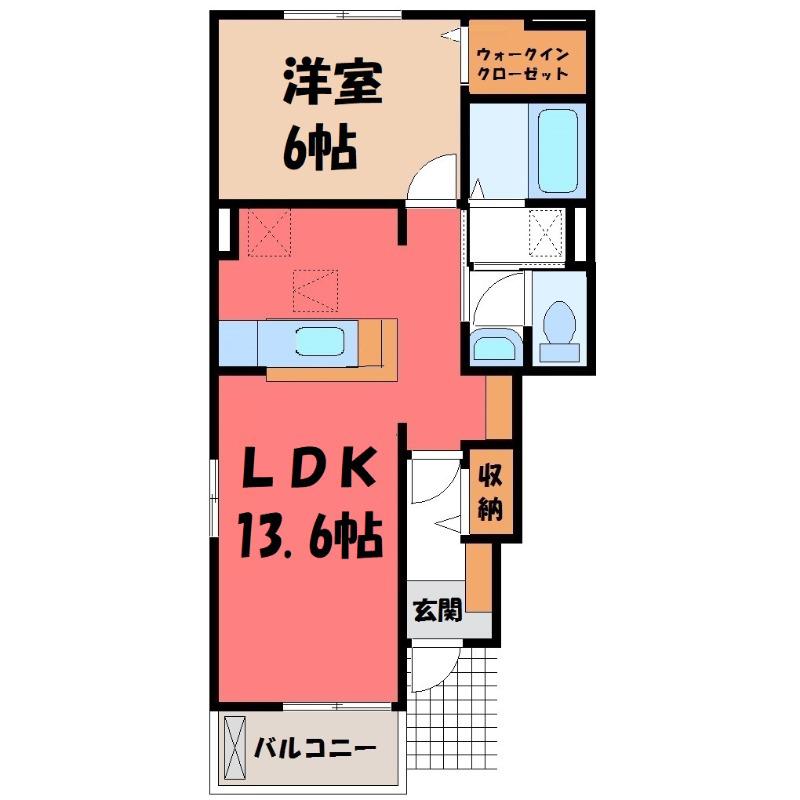 JR高崎線 新町駅(群馬) 徒歩12分 2階建 築11年(1LDK/1階)の間取り写真