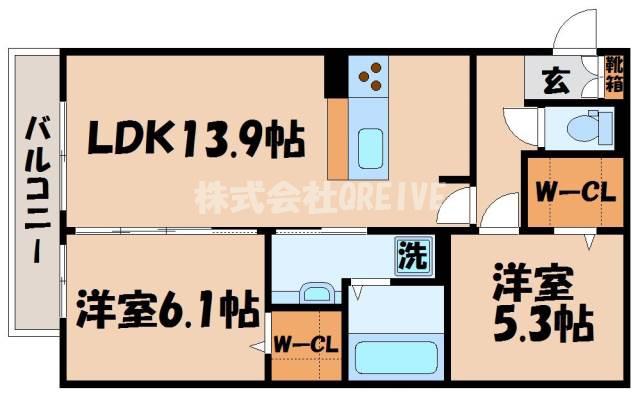 セジュールニューパークヒル(2LDK/2階)の間取り写真