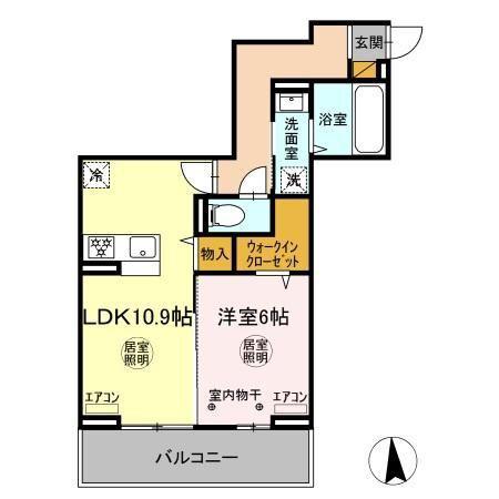 FERRO PINO(1LDK/3階)の間取り写真