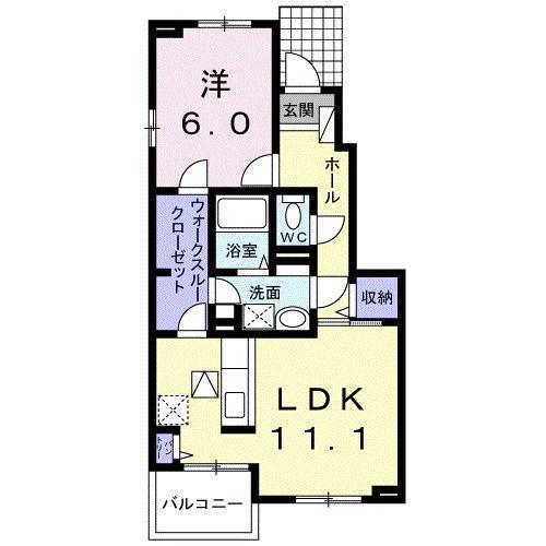ベルフルール・エスト(1LDK/1階)の間取り写真