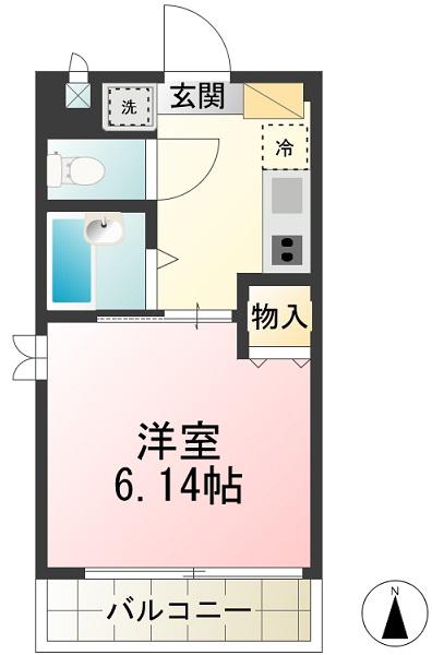 ハイポイント竹ノ塚(1K/8階)の間取り写真