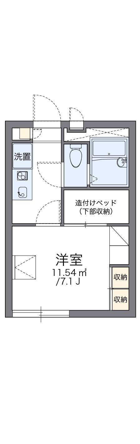 レオパレスエスト長府(1K/1階)の間取り写真