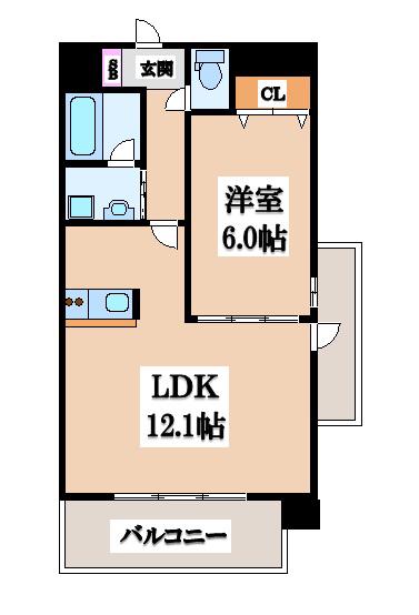ART PENSION 高井田(1LDK/9階)の間取り写真