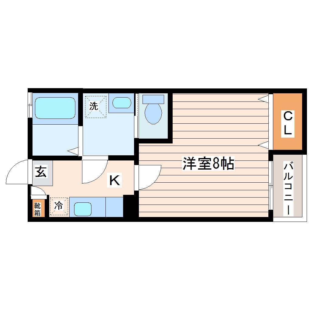 クレフラスト長町1丁目駅前(1K/2階)の間取り写真
