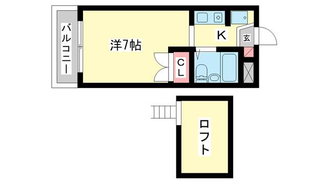 シティパレス21佐保川PART-7(1K/2階)の間取り写真
