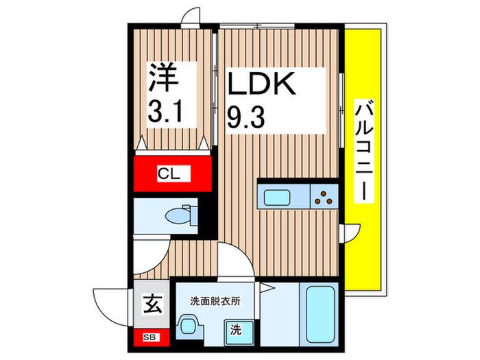 CAPITAL COURT(1LDK/3階)の間取り写真