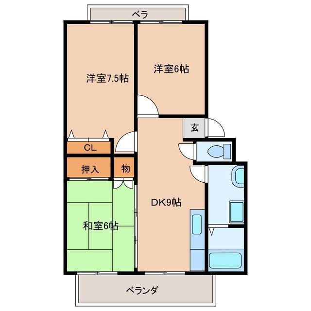 TWINSII(3DK/2階)の間取り写真