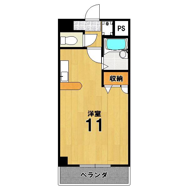 シュライン岡崎(ワンルーム/3階)の間取り写真