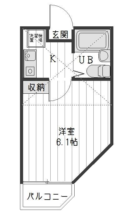 アートパレス川越NO.5(1K/1階)の間取り写真
