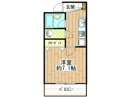 プリマヴェーラ川崎(1K/2階)の間取り写真