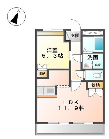 グランディール コア(1LDK/3階)の間取り写真