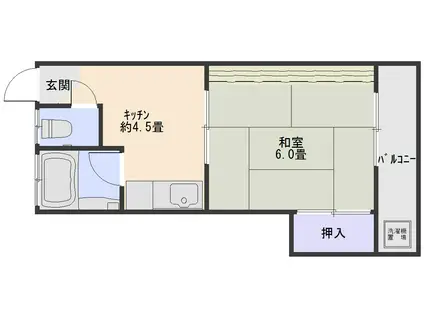 スズキコーポ(1K/2階)の間取り写真