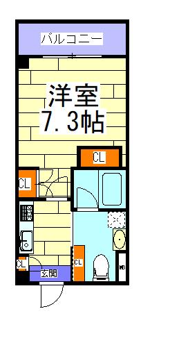 グランドヴィラ都島(1K/6階)の間取り写真