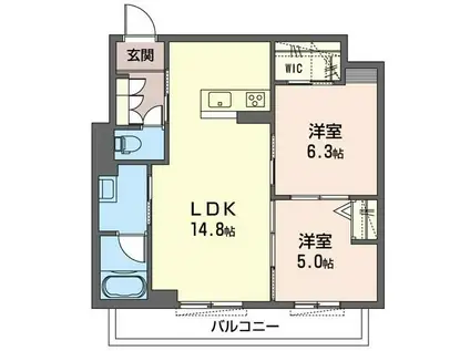 アンジェラ南流山(2LDK/2階)の間取り写真