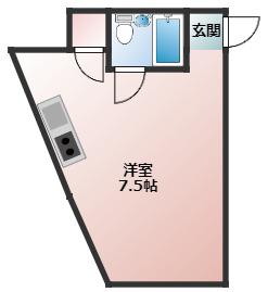 ファミリーハイツ(ワンルーム/4階)の間取り写真