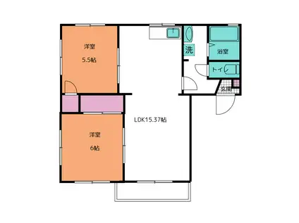 フレグランス保坂(2LDK/2階)の間取り写真