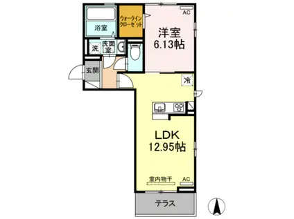 セレブ ミモザ(1LDK/1階)の間取り写真