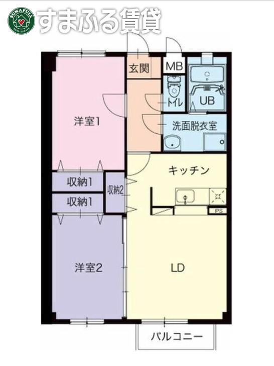 ルーチェS前巴(2LDK/2階)の間取り写真
