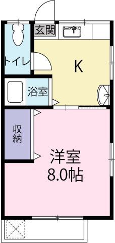 コーポ桑村(1K/1階)の間取り写真