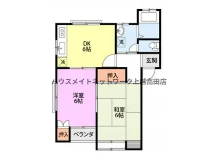 マウントハイツ(2DK/1階)の間取り写真