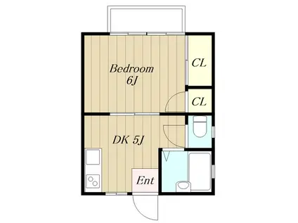 ダイヤパークフジカワ(1DK/2階)の間取り写真