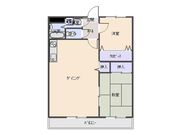 ユーミー笹野(2LDK/2階)の間取り写真