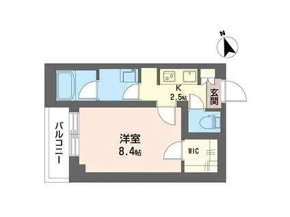 パストラーレ 五本木(1K/2階)の間取り写真