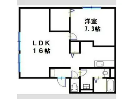 ロイヤルハイツ(1LDK/2階)の間取り写真