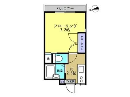 シャンポールUNEME(1K/2階)の間取り写真