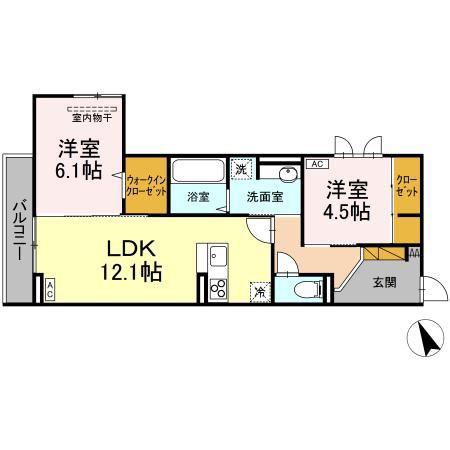 DS LIEN B(2LDK/2階)の間取り写真